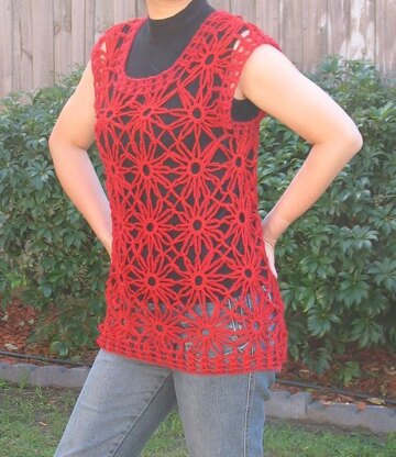 Red Hot Flaming Sunflower Top