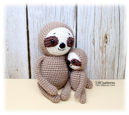 Sloth Mother and Baby Crochet Pattern
