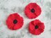 One Piece Poppy Flower Applique w 3 4 & 5 Petals