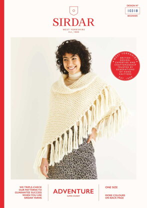 Sirdar 10318 Poncho Tassel Wrap in Adventure PDF