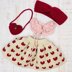 Crochet doll clothes, amigurumi doll clothes, Miss February outfit