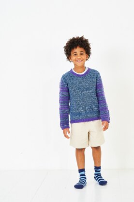 Girls & Boys Round Neck Sweaters in Stylecraft Special DK - 10225 - Downloadable PDF