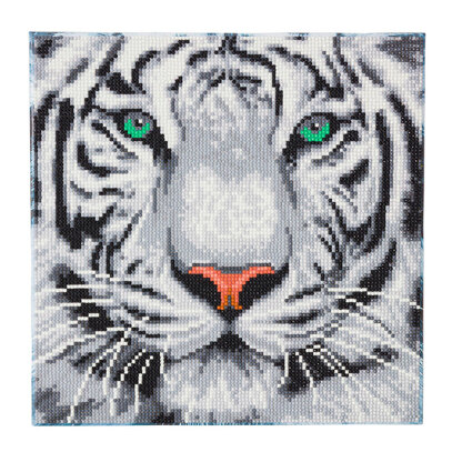 Crystal Art White Tiger, 30x30cm  Diamond Painting Kit