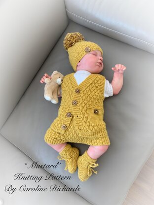 "Mustard" Waistcoat and Romper set