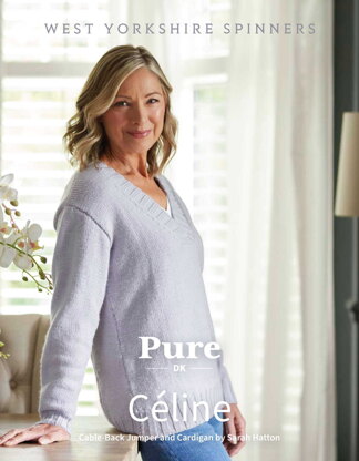 Celine Cable Back Jumper & Cardigan in West Yorkshire Spinners Bo Peep Pure - DBP0237  - Downloadable PDF