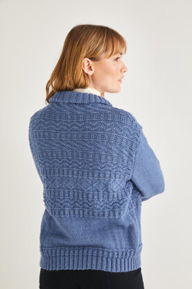 High Neck Cardigan in Sirdar Cashmere Merino Silk DK - CSCMS10210 - Downloadable PDF