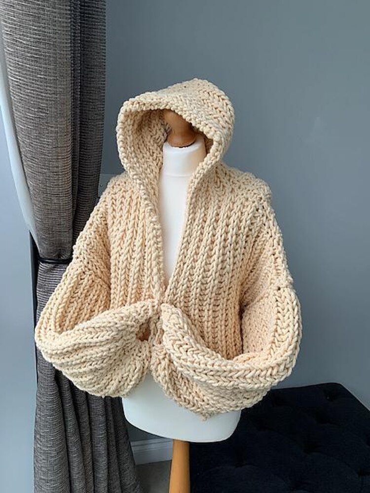 Super Chunky Hooded Cardigan Knitting pattern by craftyLSS LoveCrafts