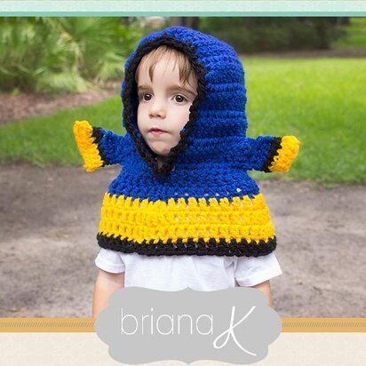 Blue Tang Fish Hooded Cowl