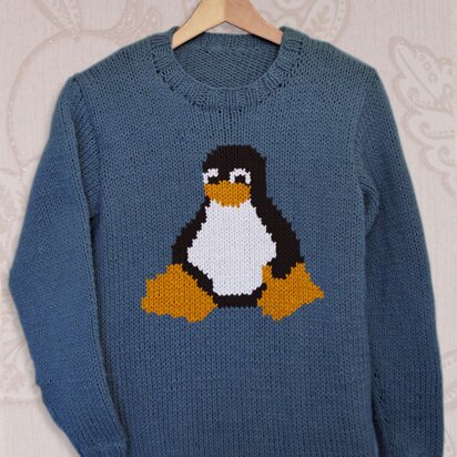 Intarsia - Tux the Penguin Chart - Adults Sweater