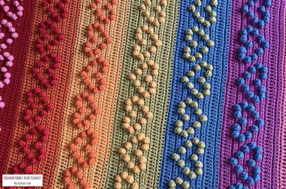 Rainbow Bobble Heart Blanket