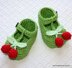 T-strap Cherry Baby Booties