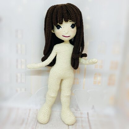 Crochet doll with clothes pattern, Amigurumi doll pattern