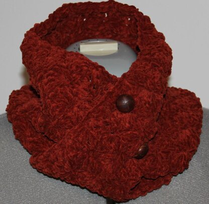 Suede Button Closure Neckwarmer Cowl