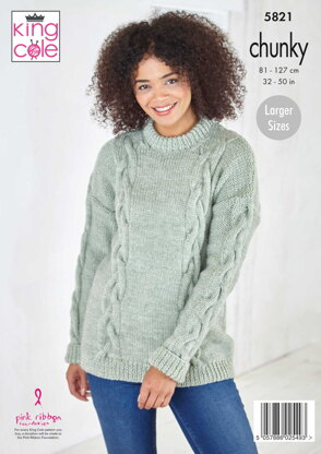 Jacket and Sweater Knitted in King Cole Big Value Chunky - 5821 - Downloadable PDF