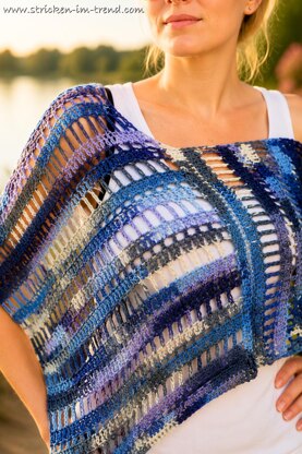 Crochet Pattern Summer Poncho RUSH #1 | Lightweight Shoulder Warmer with Lace Stitch Pattern PDF