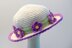 Violet Flowers Sun Hat Girls to Womens X Large