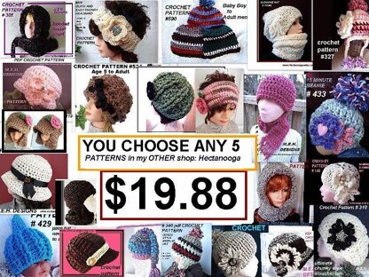 742 Crochet Slouchy Hat, Crochet Pattern,