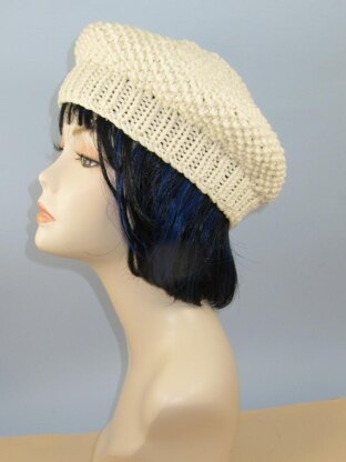 Chunky Moss Stitch Beret Hat