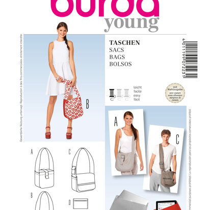 Burda Style Bag Sewing Pattern B7223 - Paper Pattern, Size one size