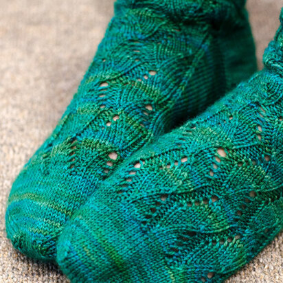 Rushing Tide Socks in SweetGeorgia Cashluxe Fine - Downloadable PDF