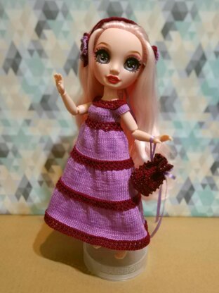 Lavender maxi Dress for fashion Rainbow dolls