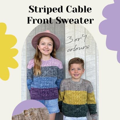 2301 Childs Striped Cable Sweater