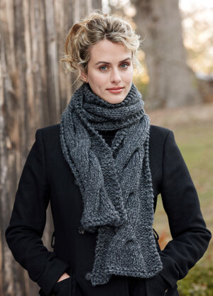 Cable Panel Scarf in Lion Brand Wool-Ease Thick & Quick - 81057C