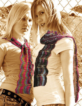 Color Ripple Scarf in Knit One Crochet Too Ty-Dy Cotton - 1688