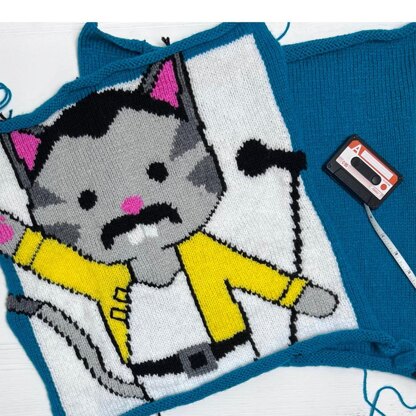 Freddie Purrcury Cat Cushion