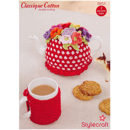 Crochet Teapot and Mug Cosy in Stylecraft Classique Cotton DK - 8853