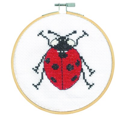 DMC Seven Spot Ladybird Cross Stitch Kit (with 5in hoop) - 5in