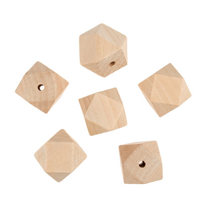 Trimits 6 Piece Wooden Beads: Geo Cut - 30mm