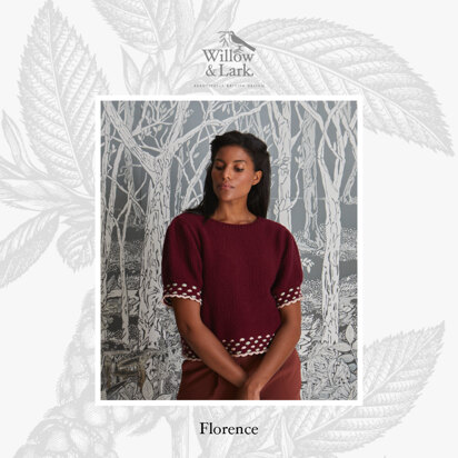 "Florence Frill Short Sleeve Jumper" - Jumper Knitting Pattern For Women in Willow & Lark Poetry by Willow & Lark