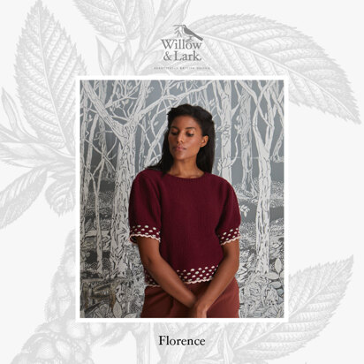 "Florence Frill Short Sleeve Jumper" - Sweater Knitting Pattern For Women in Willow & Lark Poetry by Willow & Lark