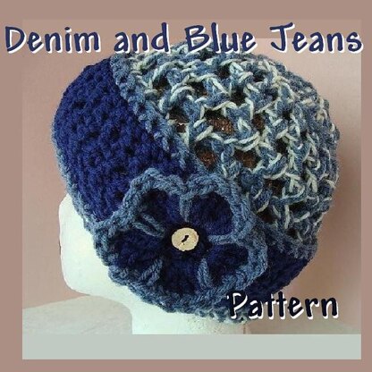 Denim and Blue Jeans Crochet Hat Pattern by Ashton11