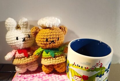Mini Miffy Bunny & Boris Bear Keychain Crochet Pattern Bundle| Amigurumi Animal Set| Beginner Friendly PDF