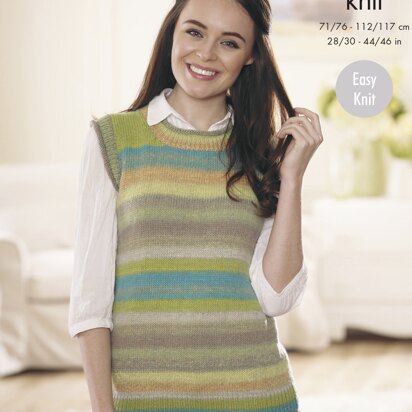 Sweater & Slipover in King Cole Sprite DK - 4571 - Downloadable PDF - knitting pattern