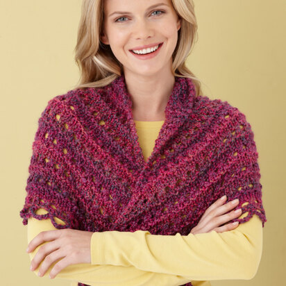 Splendid Triangle Shawl in Lion Brand Homespun - L0363B