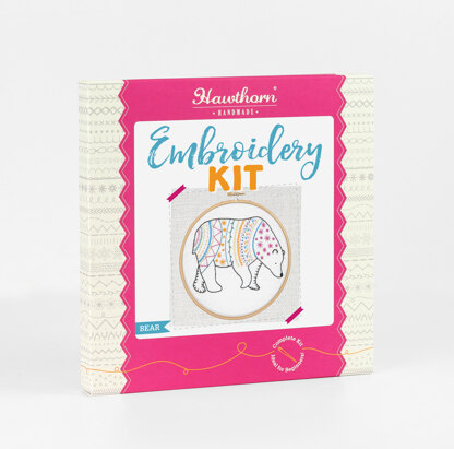 Hawthorn Handmade Bear Contemporary Embroidery Kit - 15 x 12cm / 5.9 x 4.72in