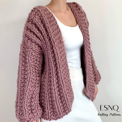 Rib knit cardigan Heather