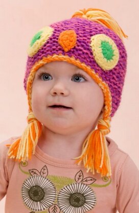 Make Me an Owl Hat in Red Heart Anne Geddes Baby - LW3477