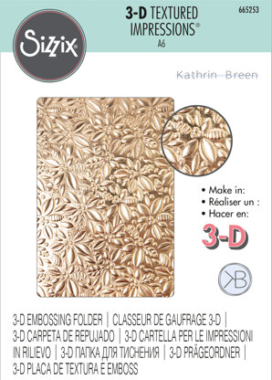 Sizzix 3-D Textured Impressions Embossing Folder - Holly by Kath Breen