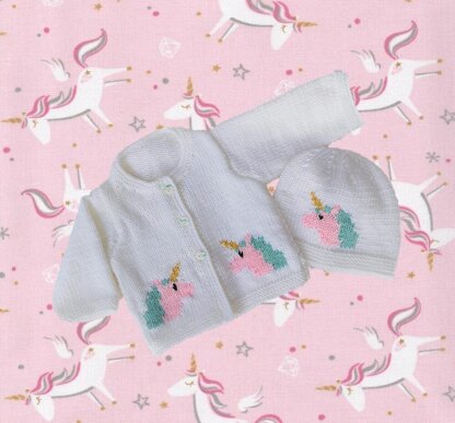 Baby Unicorn Cardigan and Hat