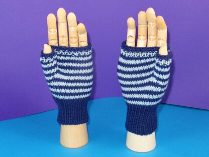 Easy Stripe Fingerless Gloves