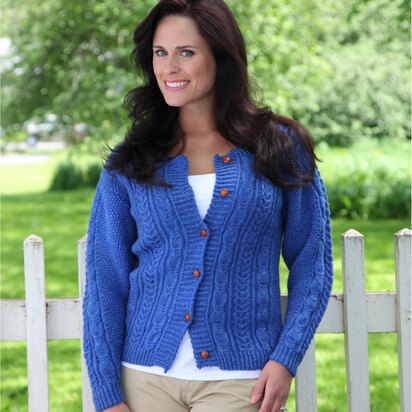 320 Alar Cabled Cardigan - Knitting Pattern for Women in Valley Yarns Northampton