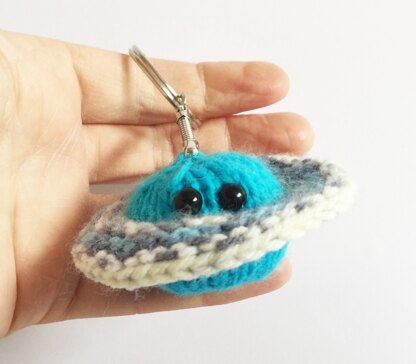 Blue Baby Ringed Planet Keyring