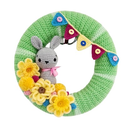 Easter Crochet Wreath Pattern - Easter Bunny