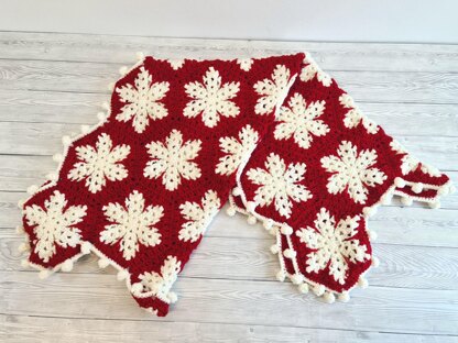 Christmas Snowflakes Afghan Baby Blanket