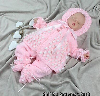 Knitting pattern baby jacket , hat, trousers & booties #54