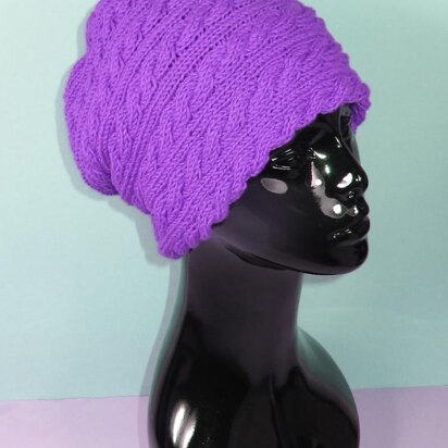 Sideways Cable Slouch Hat